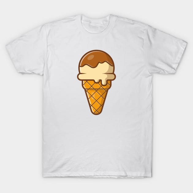 Cone ice cream  with chocolate cartoon T-Shirt by Catalyst Labs